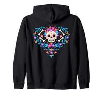 Mexican skull Dia de los Muertos woman sugar skull Zip Hoodie