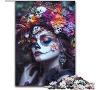 Mexican Skull Girls 1000 Piece Jigsaw Puzzles for Teenagers Gifts, Help The Brain Exercise Addictive Toys to Cultivate Patience Perfect Decoration (50x75cm)