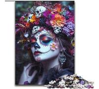Mexican Skull Girls 1000 Pieces Jigsaw Puzzles for Adults And Teens, Stress Reliever Staycation Kill Time Enhance Love between Couples (26x38cm)