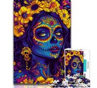 Mexican Skull Girls 1000 Pieces Jigsaw Puzzles for Adults And Teens,Toys Educational Games Stress Relieving Wall Decoration (50x75cm)
