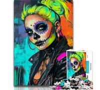 Mexican Skull Girls Adult Jigsaws 1000 Pieces Difficult,Challenging To Complete But Fun And Humorous Birthday Present,Gifts,Wall Art (75x50cm)