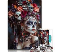Mexican Skull Girls Jigsaw Puzzles for Adults 1000 Piece,Challenging Game Gifts for Is Ideal As A Gift for The Whole Family (38x26cm)