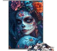Mexican Skull Girls Jigsaw Puzzles for Adults 1000 Piece, Family Fun Games Fun at Home Activities, Birthday Present, Travel Gifts (26x38cm)