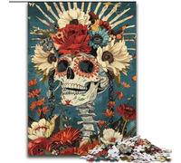Mexican Skull Girls Jigsaw Puzzles for Adults 1000 Pieces, Family Activity with Matching Poster And Trivia Sheet for Age 14+ (50x75cm)