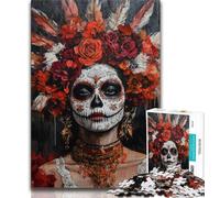 Mexican Skull Girls Jigsaw Puzzles for Adults,Challenging To Complete But Fun And Humorous Birthday Present,Gifts,Wall Art 38x26cm
