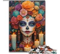 Mexican Skull Girls Jigsaw Puzzles for Adults Teenagers Jigsaws Puzzle, Interesting Stress Reduction Parent-child Interaction (26x38cm)