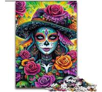 Mexican Skull Girls Puzzles for Teenagers Teens 1000pc Puzzle, Art Interesting Stress Reduction Wishlist with Santa Claus for Age 14 (26x38cm)