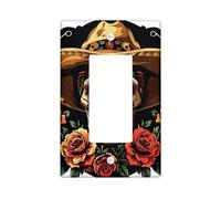 Mexican Skull Light Switch Cover Plates, Day of the Dead Multicolor Flowers, Seasonal Decor for Wall Accents, Artistic Wall Plates, Standard Size Single Rocker