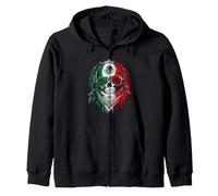 Mexican Skull Mexico Pride Flag Skull Zip Hoodie