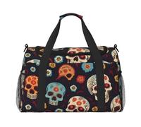 Mexican Skull Print Ample Space Travel Duffle Bag Carry On Tote 19.7x13x10.2 in Stylish Tote for Gym