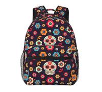 Mexican Skull Print Casual Daily Bookbag, 20 * 29 * 40cm Durable Basic Backpack For Travel And Vacation Classics Daypack