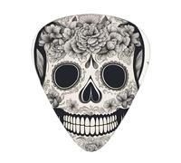 Mexican Skull print Celluloid Guitar Plectrums for Acoustic Guitar Bass,Guitar Picks with Organizer Box