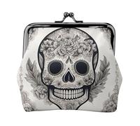 Mexican Skull print Coin Purse Small Change Purse Card Holder Coin Pouch Small Wallet for Women and Men, Black, One Size, Vintage