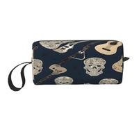 (Mexican Skull) Print Compact Travel Pouch - Lightweight Handheld Organizer, 600d Oxford Fabric & Foam Padding, Gym Essentials