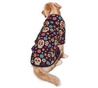 Mexican Skull Print Dog Hoodie Pet Sweatshirt, Warm, Soft And Breathable Hooded Clothes For Medium To Large Dogs, Easy-To-Wear Design, For Winter And Fall