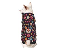 Mexican Skull Print Dog Hoodie Sweatshirt For Small Dogs, Warm, Soft And Breathable Pet Clothes, Easy To Wear Jumper For Winter And Fall Warm