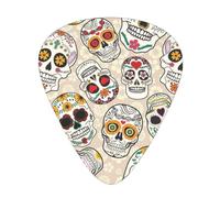 Mexican Skull Print Guitar Picks,12 Pack Guitar Plectrums Thin, For Bass Electric Acoustic Guitars Ukulele