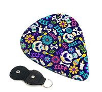 Mexican Skull Print Guitar Picks Includes Thin,Medium, Heavy, Classical Triangle Picks, For Guitar Bass Ukulele (6 -Pack)