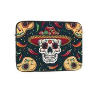 Mexican Skull Print Laptop Sleeve 12 inch, Ultra-Thin Computer Bag Notebook Computer Tablet Laptop Bag for Office Daily Commute