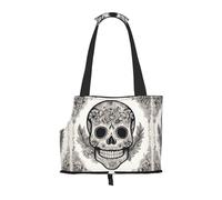Mexican Skull Print Pet Tote Bag, Foldable Portable Single Shoulder Pet Carrier For Small Dogs Cats