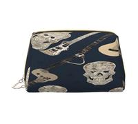 (Mexican Skull) Print Pu Leather Makeup Bag with Zipper Pocket Compact Organizer for Travel/Purse