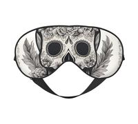 Mexican Skull Print Silk Like Sleep Eye Mask Comfortable Blindfold Adjustable Soft Eye mask for Sleep