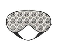 Mexican Skull Print Silk Sleep Mask with Adjustable Buckle Stylish Eye Mask for Women Travel Nap Shift Work Office