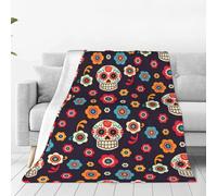 Mexican Skull Print Ultra-Soft Fleece Blanket Throw, Luxury Micro Fuzzy Blanket, Cozy And Warm For Bed, Couch, Sofa, And Travel