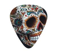 Mexican Skull Printed Guitar Picks 12-Piece Set - Comfortable, Versatile Plectrum for All Guitar Styles & Players