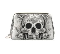 Mexican Skull Printed Handheld Makeup Case, Spacious Toiletry Organizer Designed for Brushes and Toiletries
