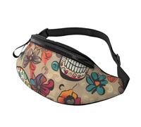 Mexican Skull Printed Personalized Waist Bag, Lightweight and Versatile Crossbody Bag for Everyday and Outdoor Adventures