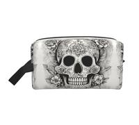 Mexican Skull Printed Toiletry Storage Bag, Large Capacity Organizer Pouch for Power Bank and Cables Use