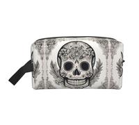 Mexican Skull Printed Toiletry Storage Bag, Large Capacity Organizer Pouch for Power Bank and Cables Use