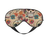 Mexican Skull Printing Sleep Mask for Women Men Double-Sided Print Soft Silk Eye Masks Eye Sleep Shade Cover