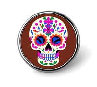 Mexican Skull Round Badge Cute Brooch Hats Jackets Decor Personalized Lapel Pin Clothing Jewelry Accessories for Wedding Party Gift