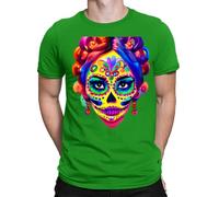 Mexican Skull Tattoo Rock Metal Biker Goth Sugar Candy Mens Womens T-Shirts #ADN Irish Green XL