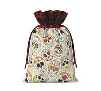 Mexican Skull1 Print Personalized Christmas Drawstring Gift Bags,Packaging And Storage Bags,Snack Bags