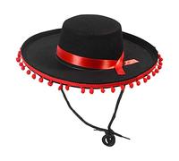 Mexican Sombrero - Large Mexican Hat with Ball | Cosplay Costume Wide Brim Pom Poms Spanish Outfit Accessories for Men Women Festival (Head Circumference 55-60