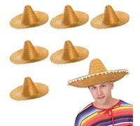 Mexican Sombrero - Straw Sombrero with White Pom Poms - Straw Hat Fancy Dress Costume Ideal for Hen/stag Night, Summer, Beach Party, Wholesale Bulk