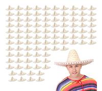 Mexican Sombrero - Straw Sombrero with White Pom Poms - Straw Hat Fancy Dress Costume Ideal for Hen/stag Night, Summer, Beach Party, Wholesale Bulk