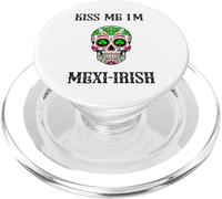 Mexican St Patrick Day Kiss Me I´m Sugar Skull Mexi-Irish PopSockets PopGrip for MagSafe