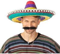 Mexican Straw Sombrero Hat Adult Fancy Dress Costume Accessory, Southwest Cowboy Indian Theme Party, Summer Sun Hat for Men Women (Multicoloured)