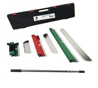 Mexican Style Drywall Tools Skimming Blade with Extension Handle - 12", 20" & 32" Blades with 2 Pack 0.3 mm Blades, Construction Tools End Caps, Wall-Board with Outer Box i