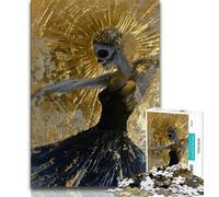 Mexican Style Golden Skull 1000 Piece Jigsaw Puzzles for Adults & Teens,Brain Intelligence Challenge Addictive Toys for Home Decoration 50x75cm