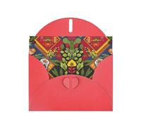Mexican Style Pattern Print Shimmer Blank Greeting Cards with Envelopes, Elegant DIY Invitations,Thank You Notes