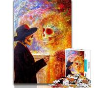 Mexican Style Skull 1000 Piece Jigsaw Puzzles for Teenagers Gifts,Educational Games Home Decoration Deal As Gifts for The Whole Family (75x50cm)