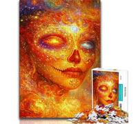 Mexican Style Skull 1000 Piece Jigsaw Puzzles for Teenagers,Stress Reliever Staycation Kill Time with Matching Poster And Trivia Sheet (38x26cm)