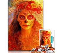 Mexican Style Skull 1000 Pieces Jigsaw Puzzle for Adults& Teens,Toys Educational Games Stress Relieving Suitable for Desktop Decoration 38x26cm