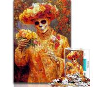 Mexican Style Skull 1000 Pieces Jigsaw Puzzles for Adults And Teens,Help The Brain Exercise Addictive Toys to Cultivate Patience Great Gift 50x75cm