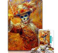 Mexican Style Skull Adult Jigsaws 1000 Pieces Difficult,Decompressing Intellectual Educational Toy Suitable for Desktop Decoration (38x26cm)